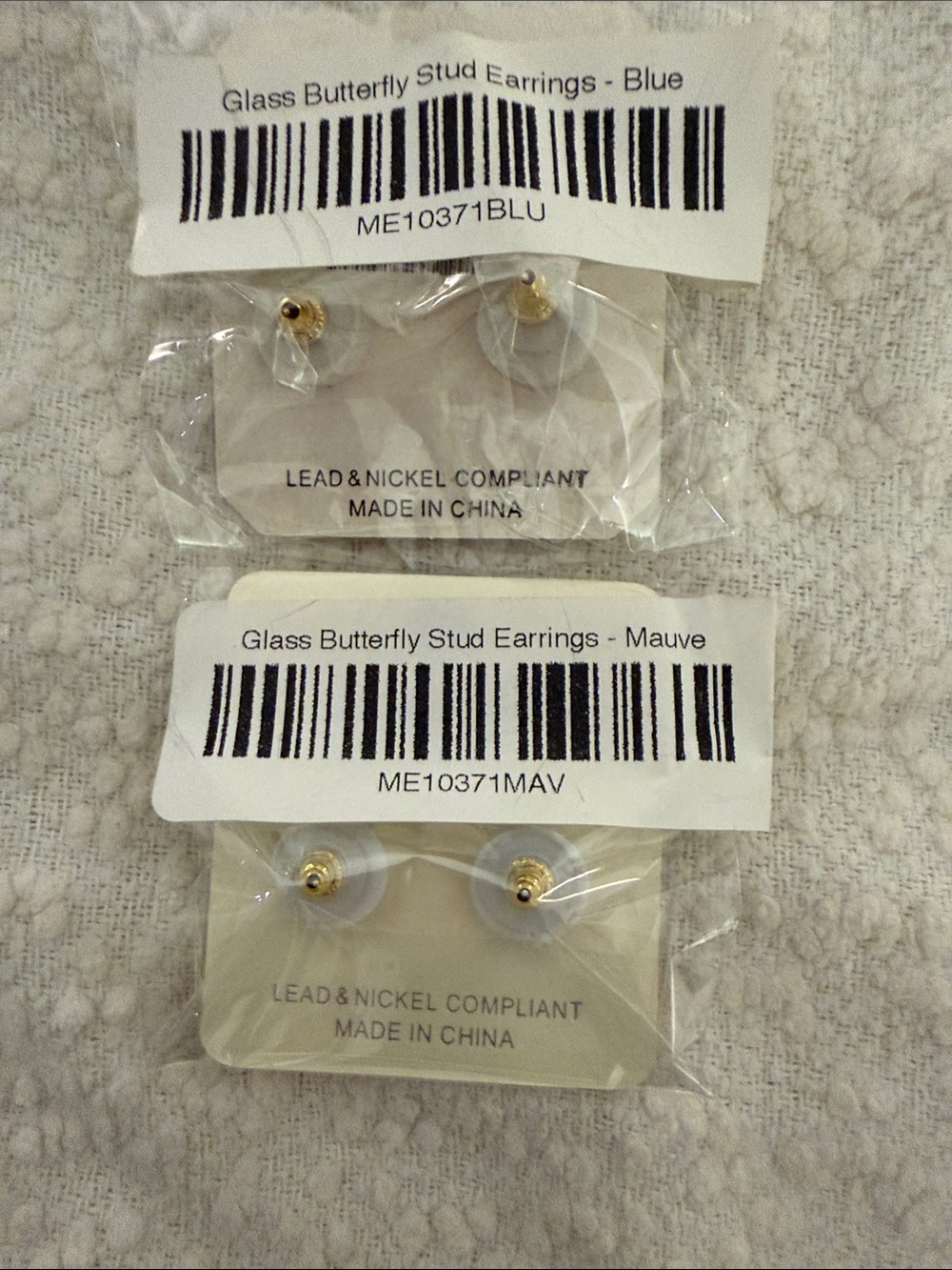 !it jeans Blue and Brown Butterfly Stud Earrings - Set of 2 - Picture 4 of 4